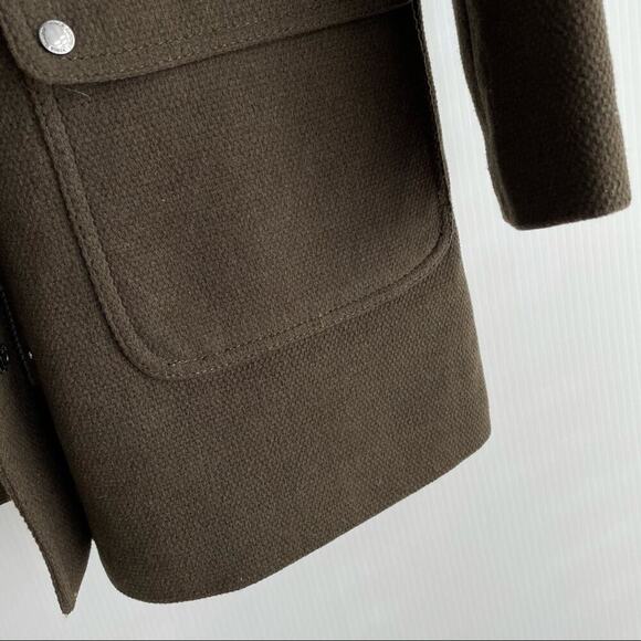 Vince Camuto wool blend basket weave faux fur edging in the hood - Picture 7 of 16